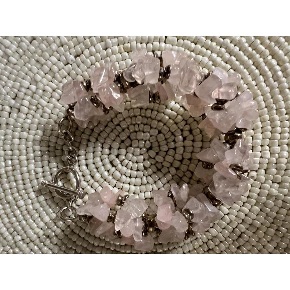 Silpada Sterling Silver Rose Quartz Nugget Bracelet